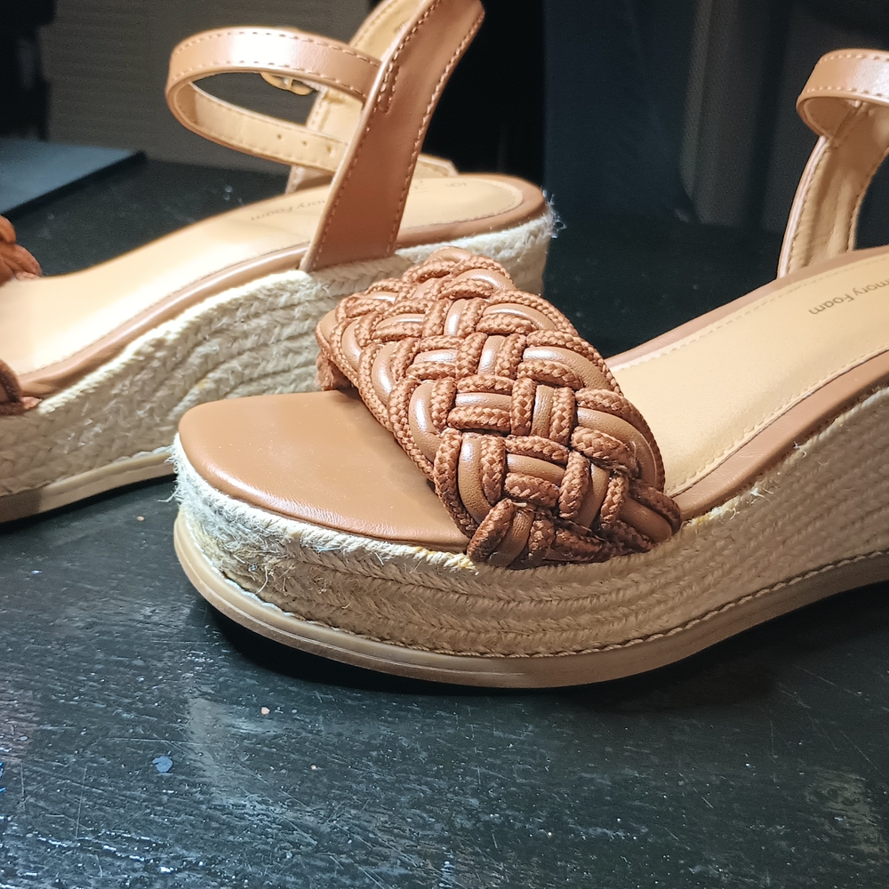 a new day Tan Braided Platform Sandals